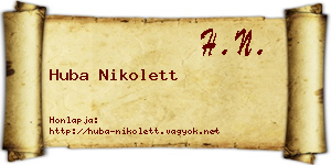 Huba Nikolett névjegykártya