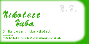 nikolett huba business card